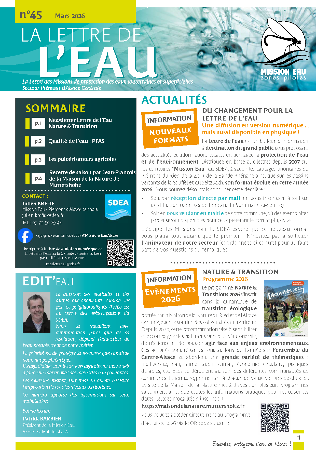 Lettre Eau Piémont 45