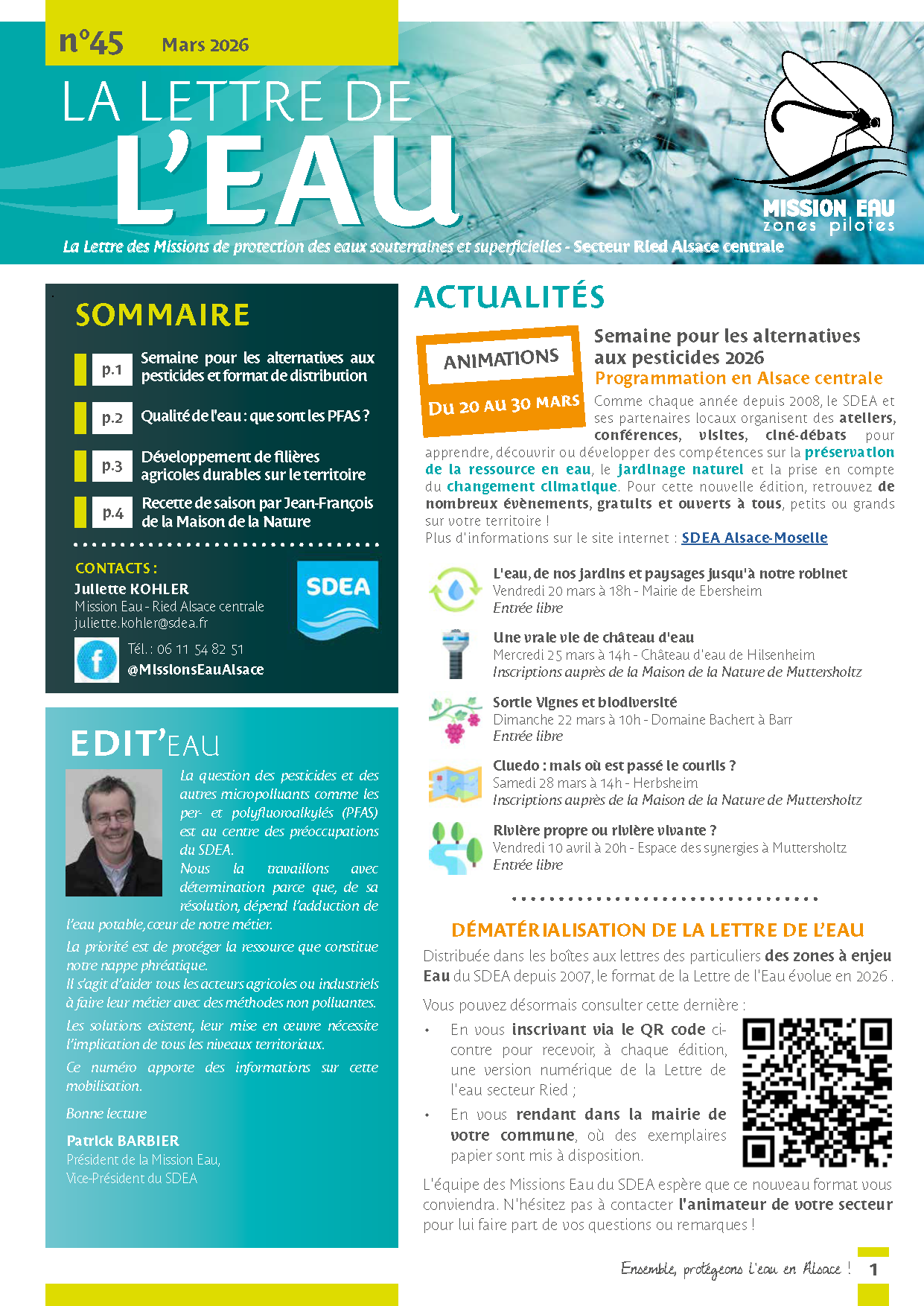 Lettre Eau Ried 45