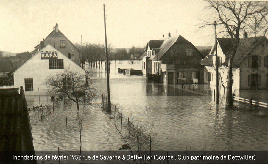 Photo inondations Dettwiller 1952