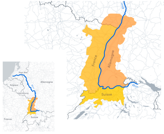 carte INTERREG 5 Rhin Superieur